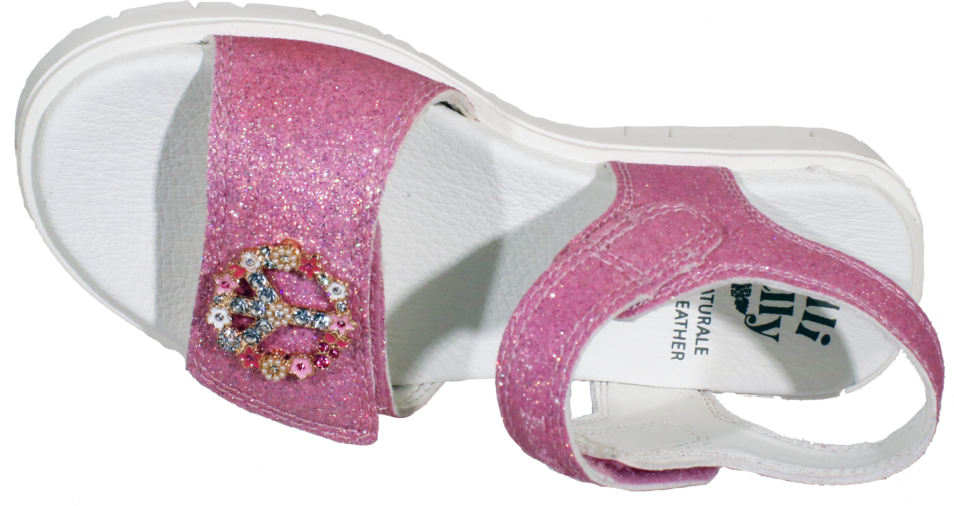 Sandale - Peace - Pink Glitter Leather