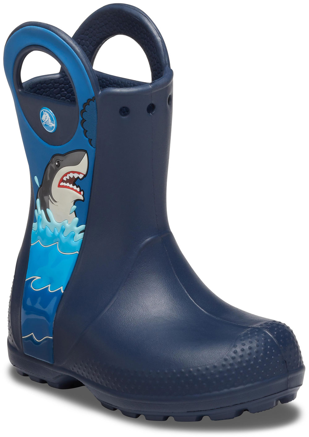FunLab Shark Patch Rain Boot Kids Navy Croslite