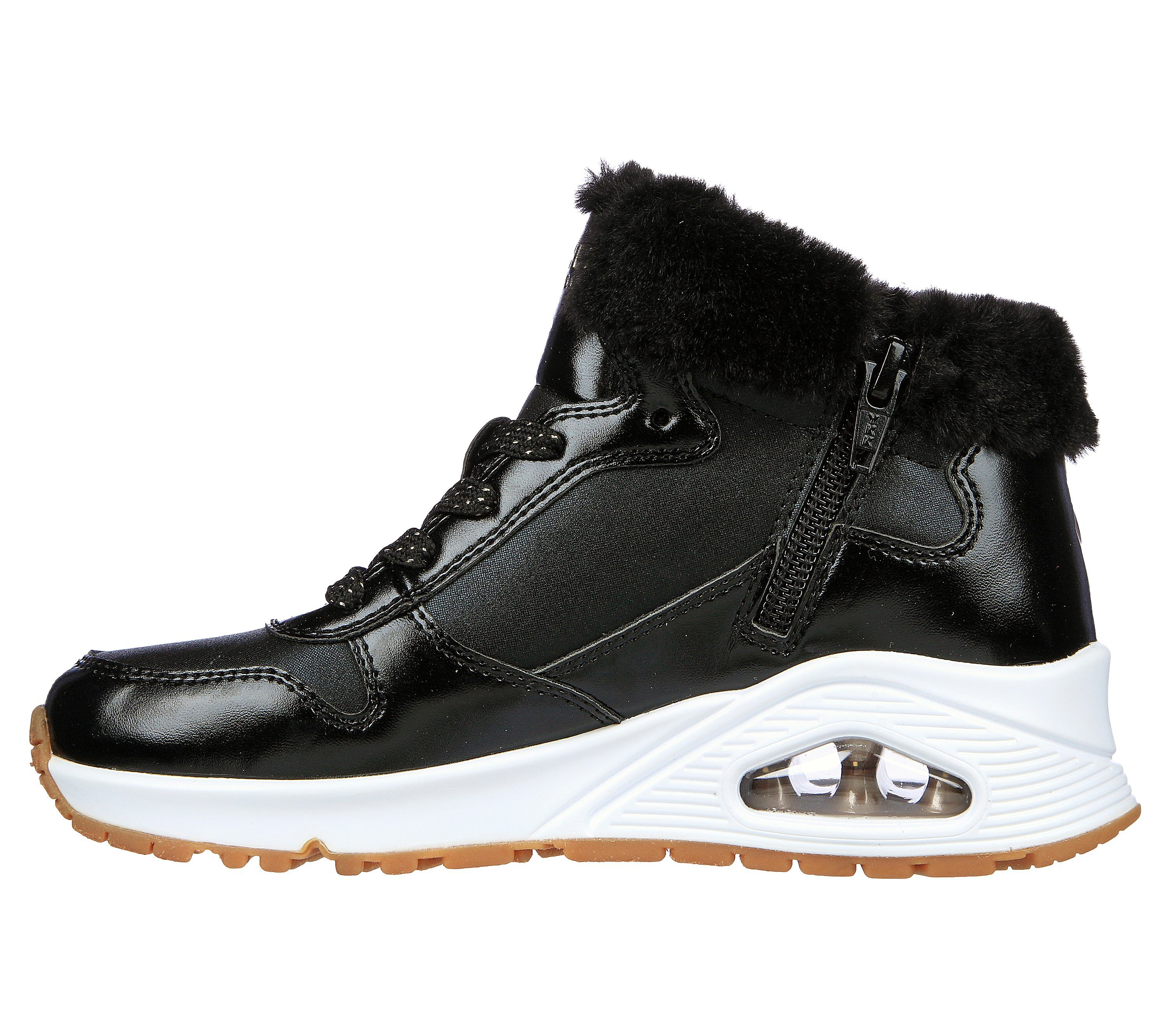 Skechers Uno - Cozy On Air - Black / Rose Gold Synthetics
