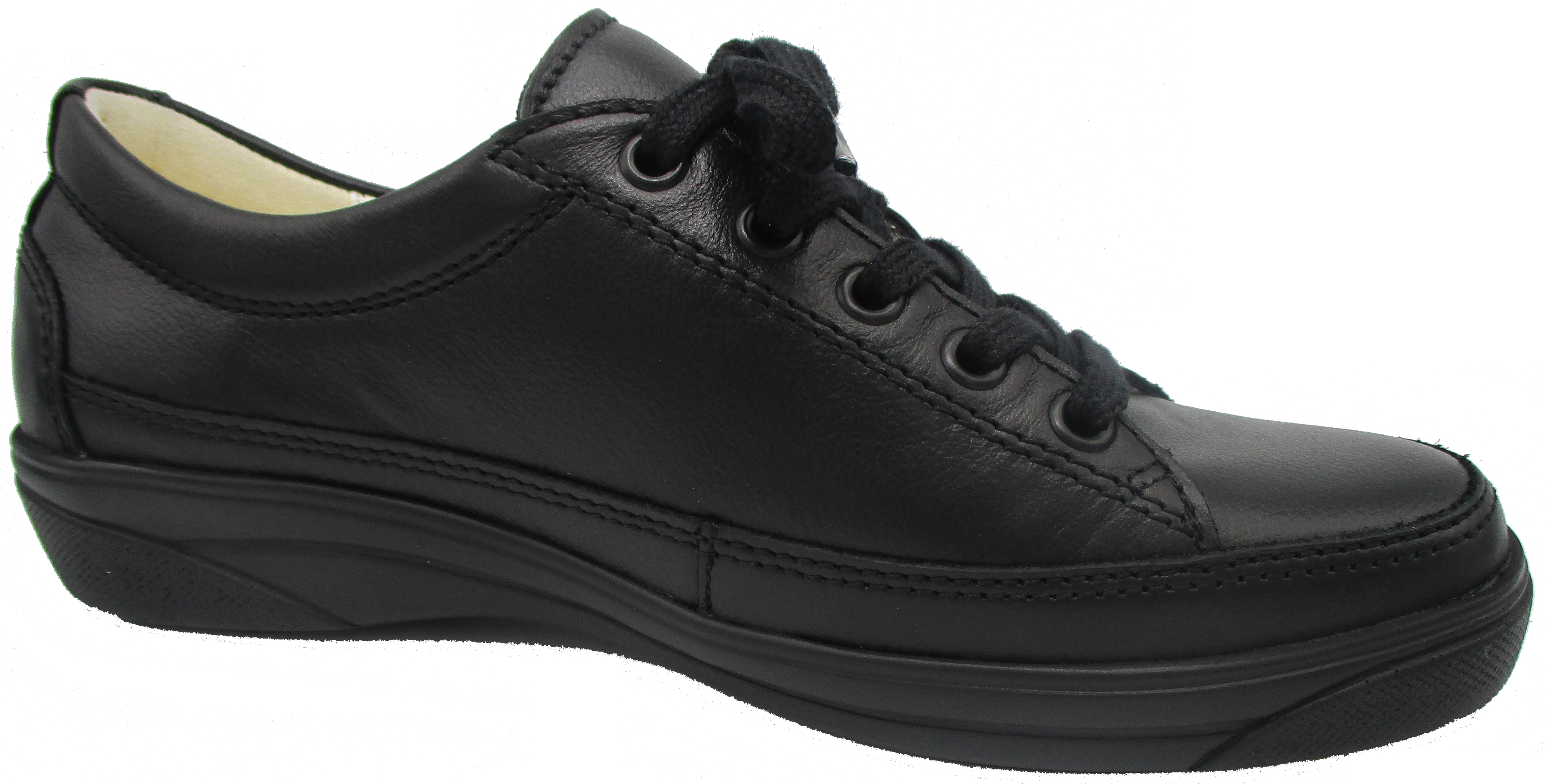 Ascona - Black smooth leather