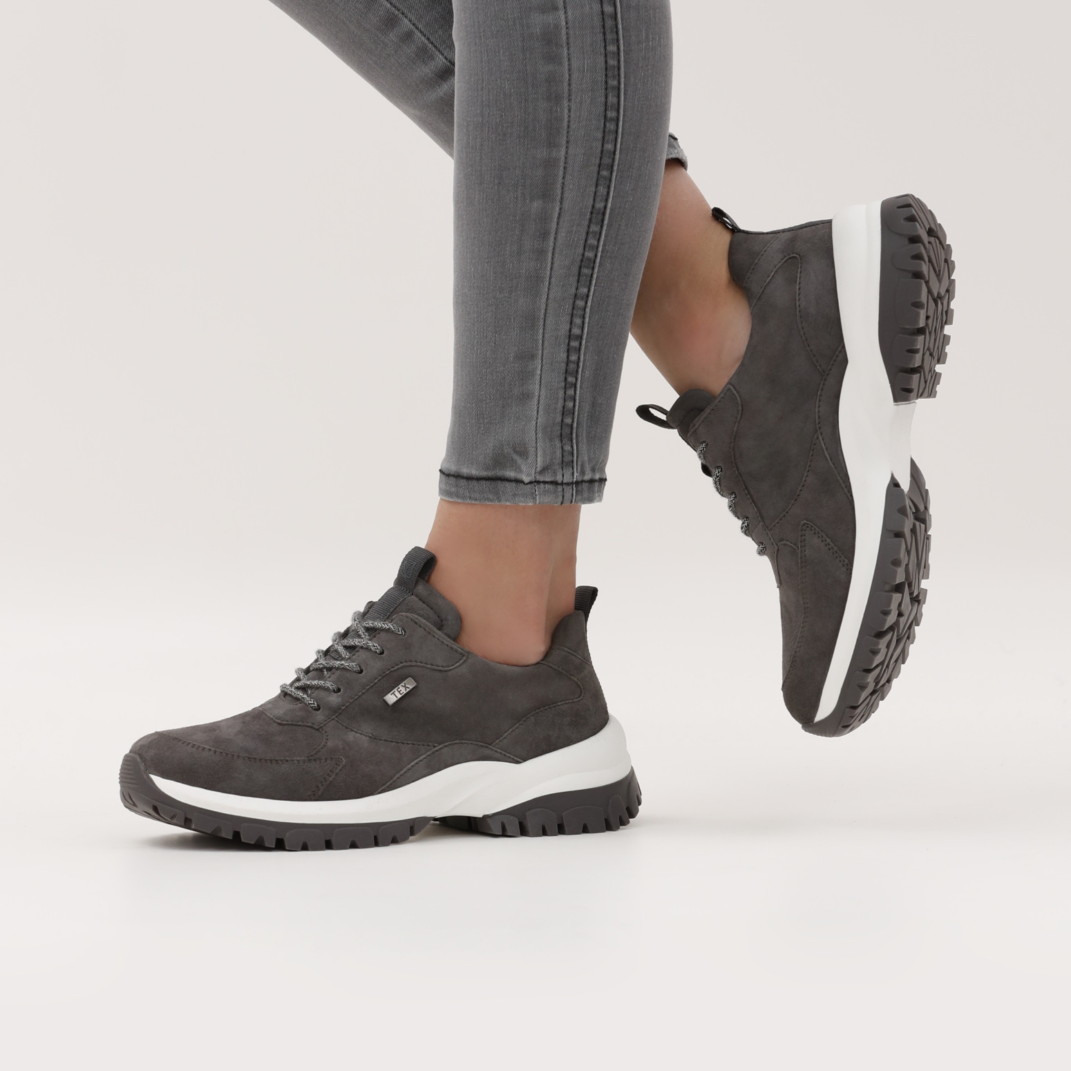 Caprice Sneaker - Grey Leather