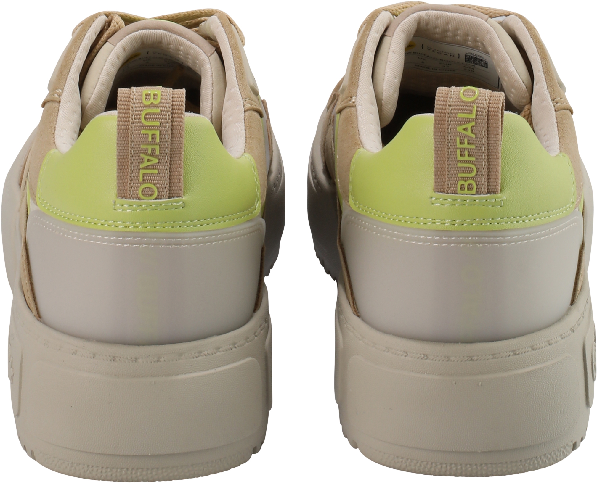 Buffalo Rse V2 - Sneaker Low - Vegan Nubuck - Beige / Lime Imitation leather