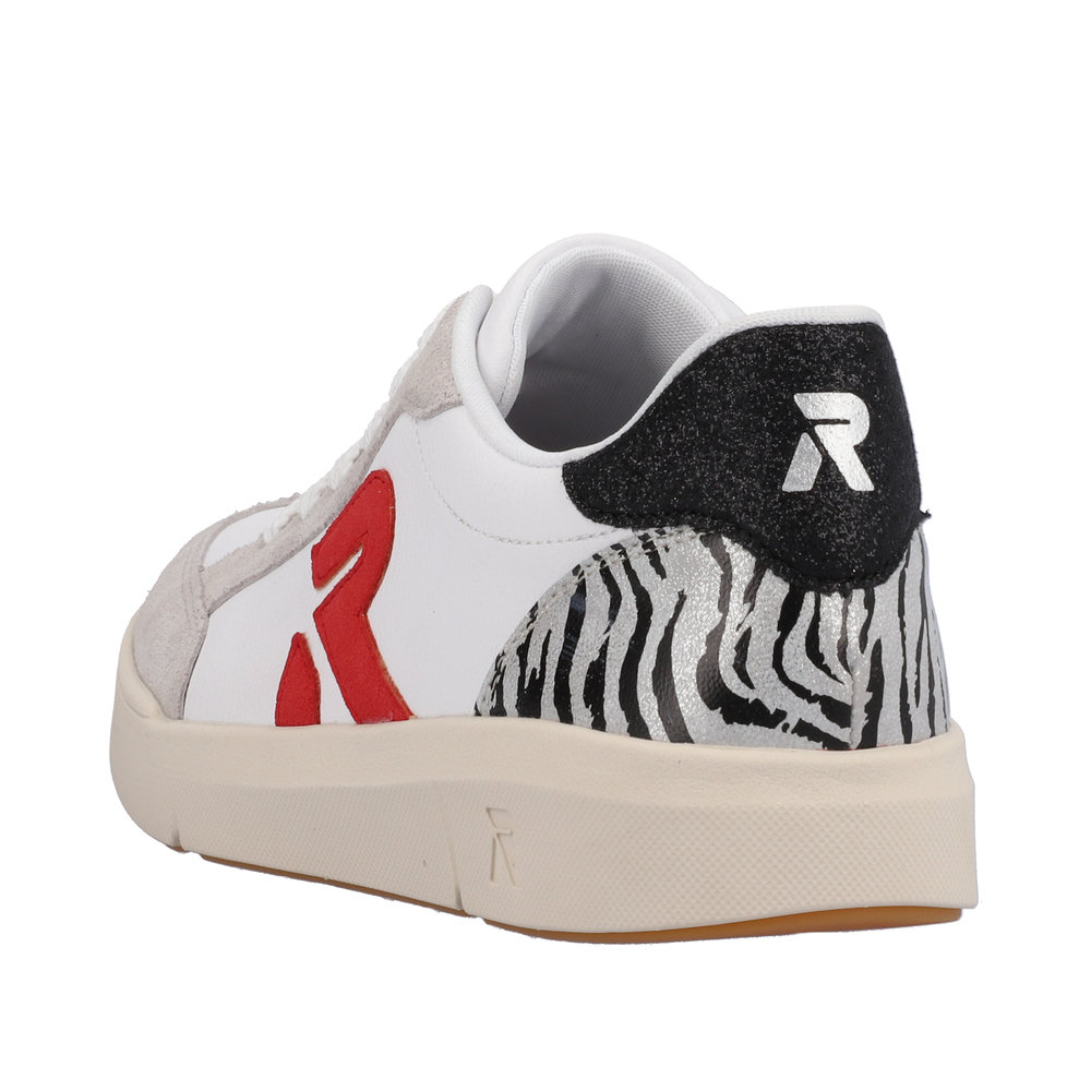 Rieker Sneaker - Swan Weiß / Arctic Grau / Zebra Glattleder