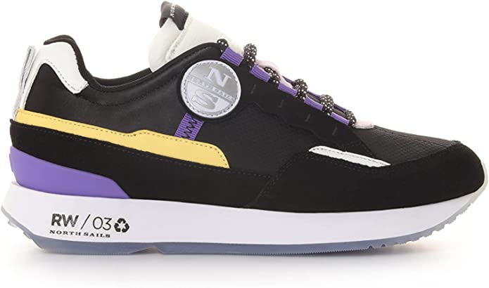 North Sails Recy Rw 03 - Black / Yellow / Violett suede leather