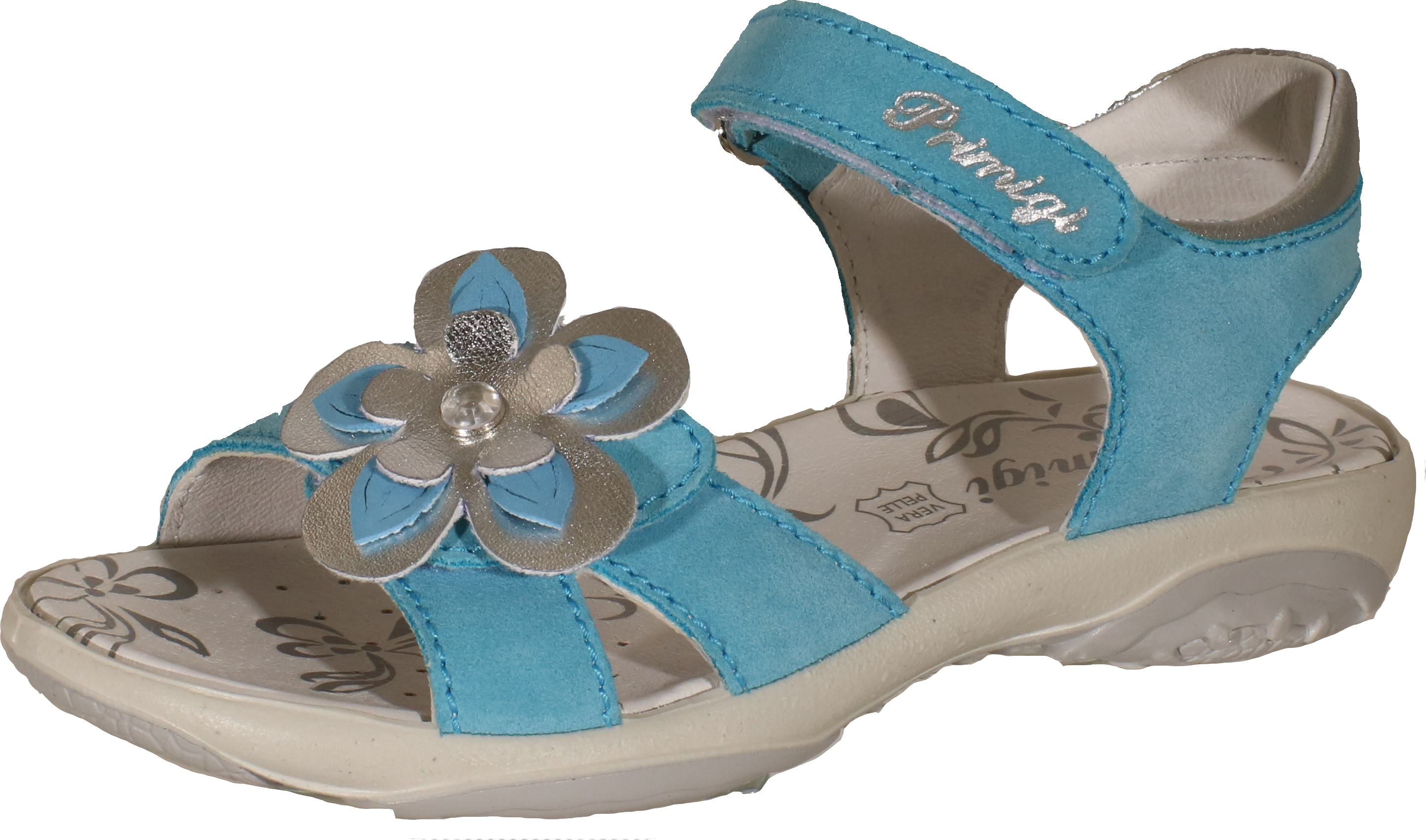 73914 - Turquoise / Silver suede leather