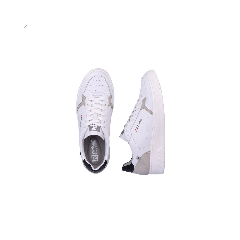Rieker Sneaker - White / Quarz / Black smooth leather