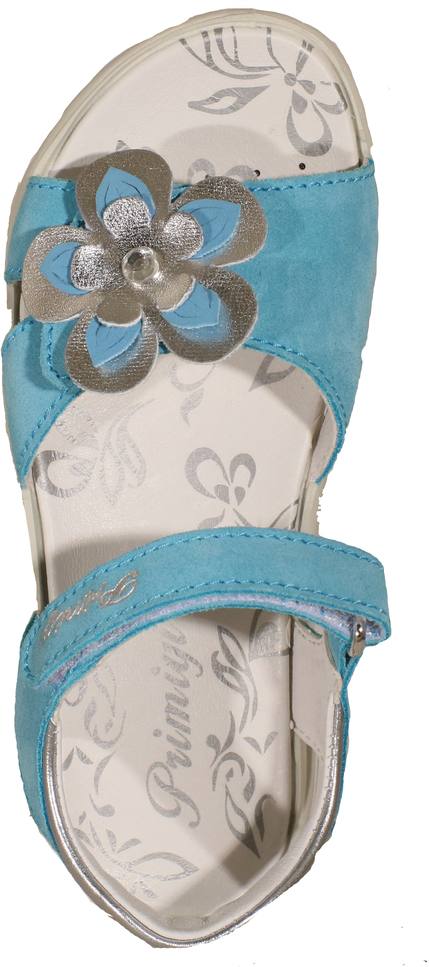 73914 - Turquoise / Silver suede leather