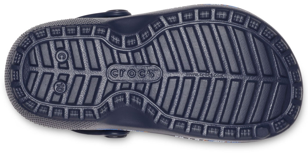 crocs Classic Printed Lined Clog Kids Navy Croslite