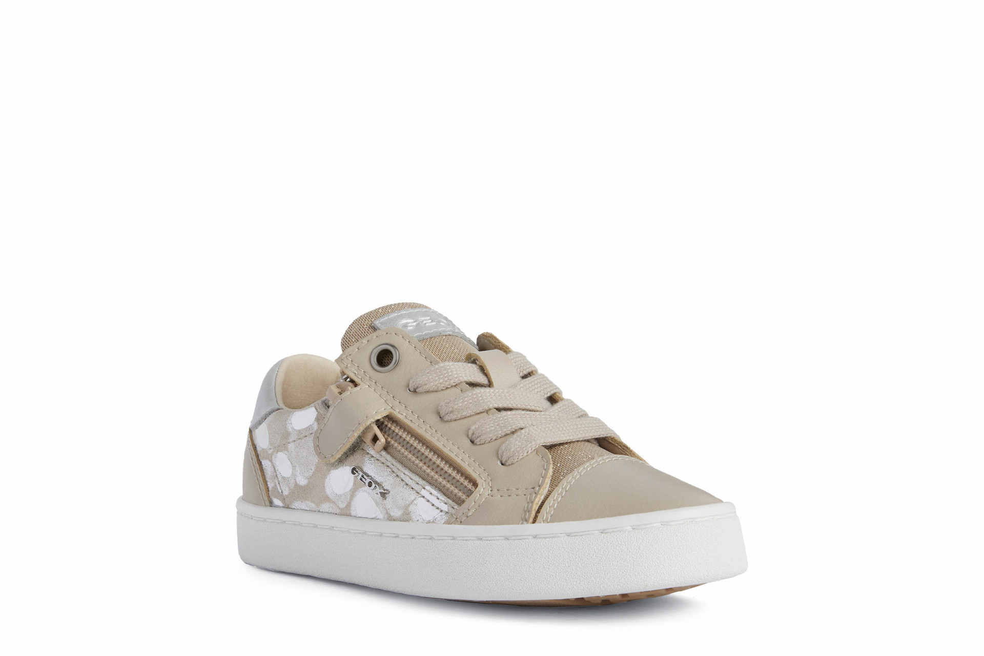 GEOX Kilwi - Beige / Silver Leather/Synthetic