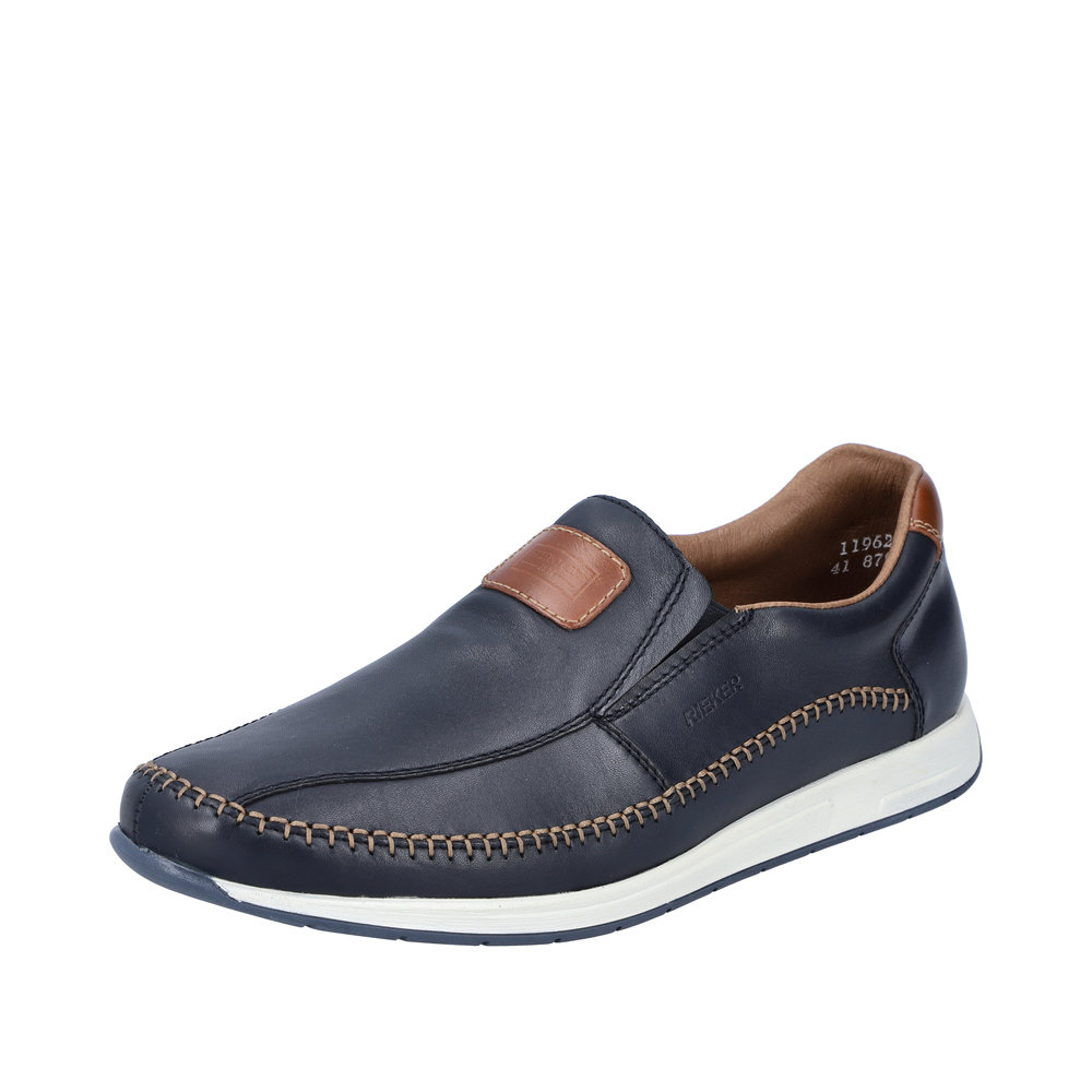 Slipper - Blue smooth leather