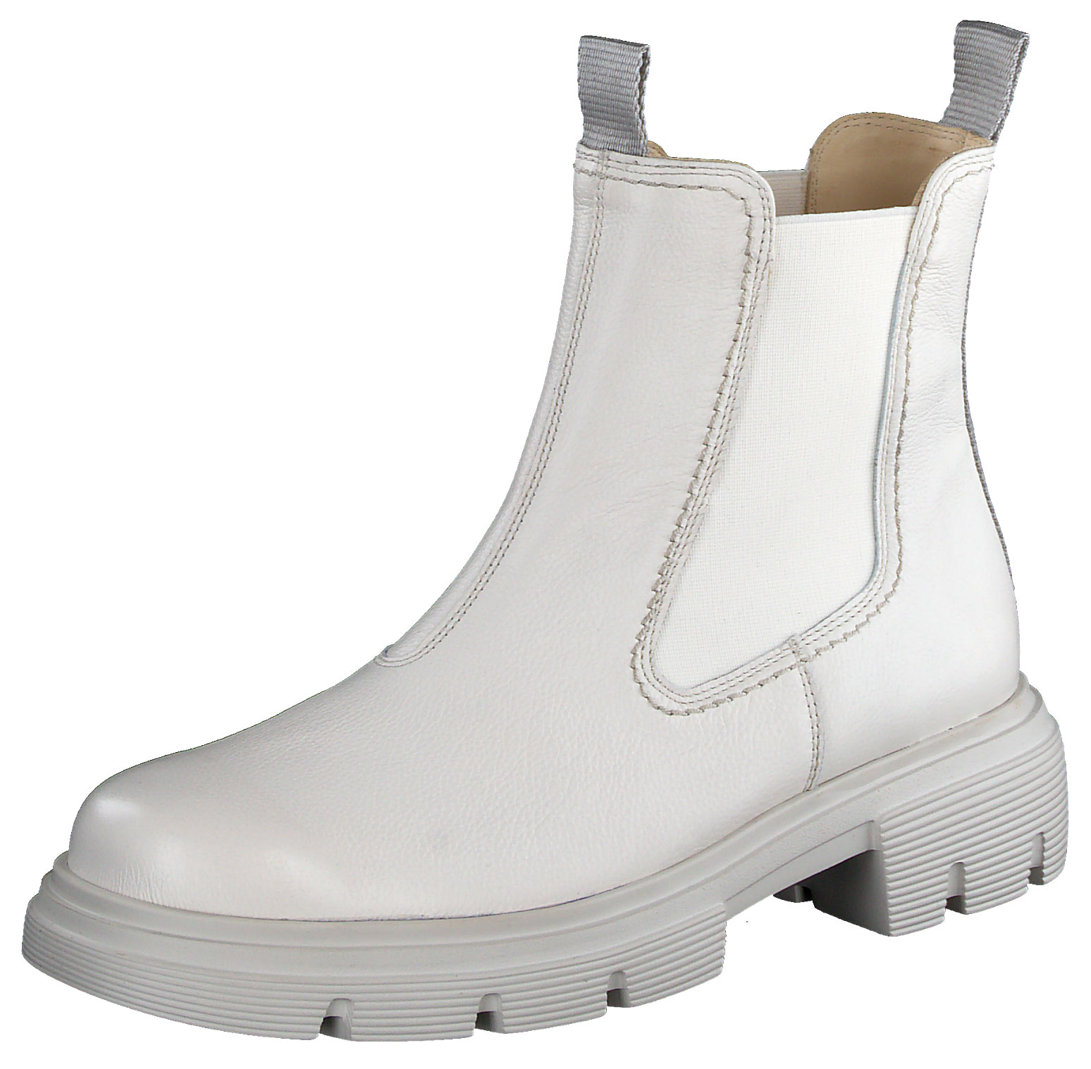 Chelsea-Boots - White smooth leather