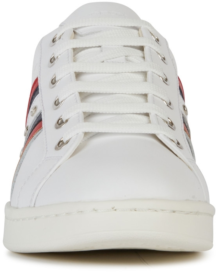 GEOX Jaysen A - White / Silver Leather