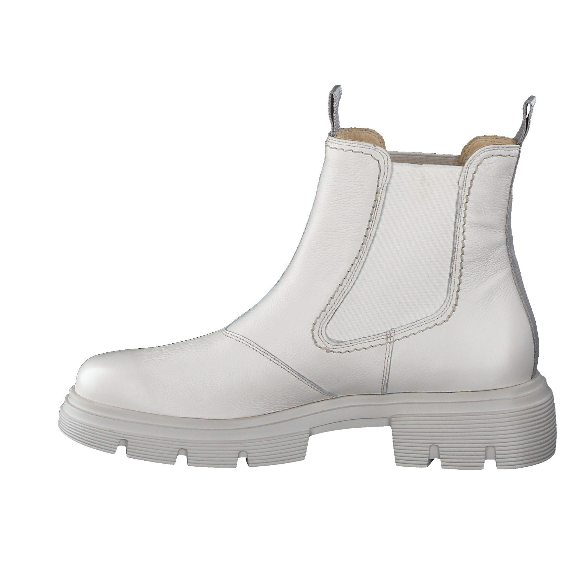 Paul Green Chelsea-Boots - White smooth leather