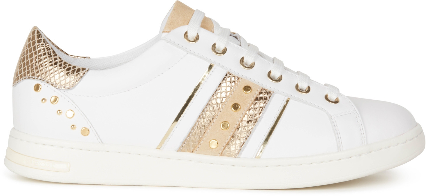 GEOX Jaysen A - White / Gold nappa leather