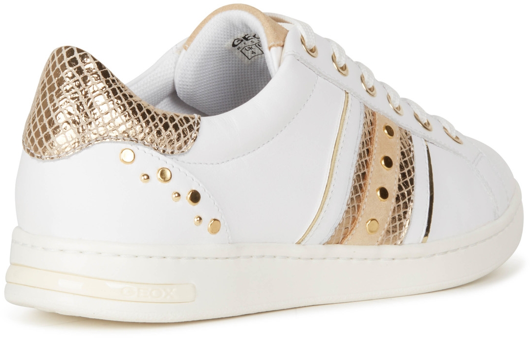 GEOX Jaysen A - White / Gold nappa leather