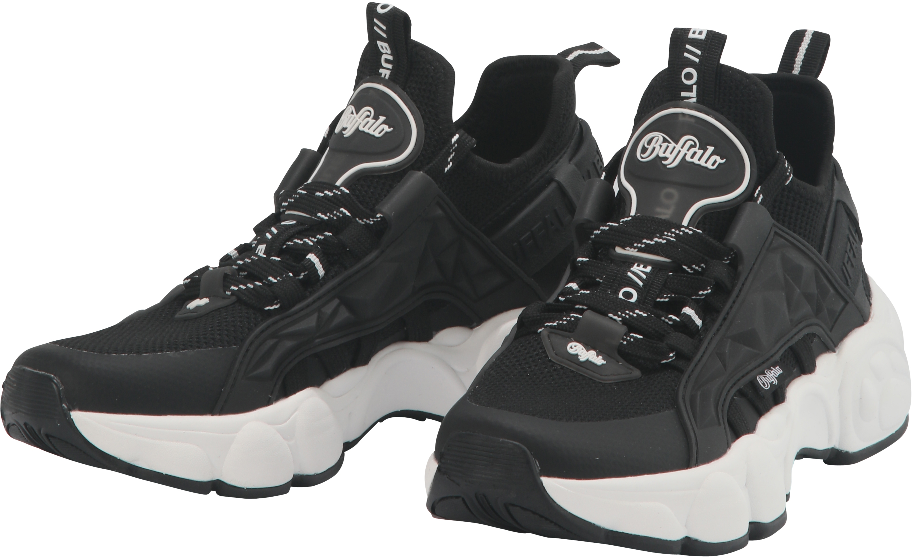 Buffalo Cld Run Sock - Sneaker Low - Textile - Black Textile