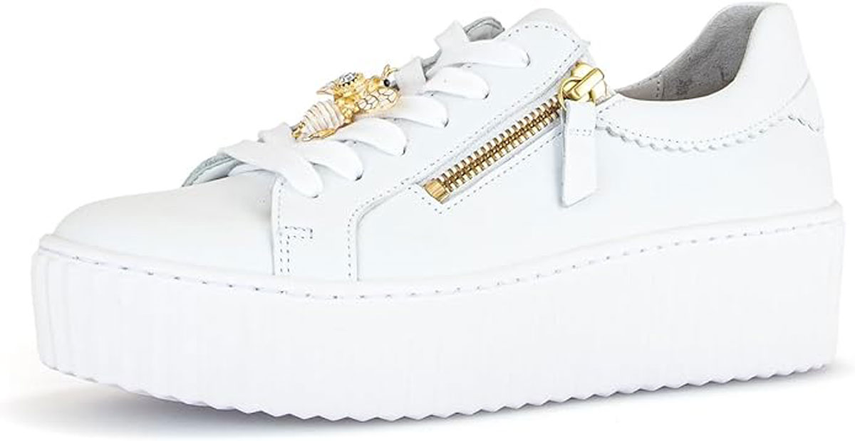 Gabor Shoes Sneaker - Weiß / Gold Glattleder