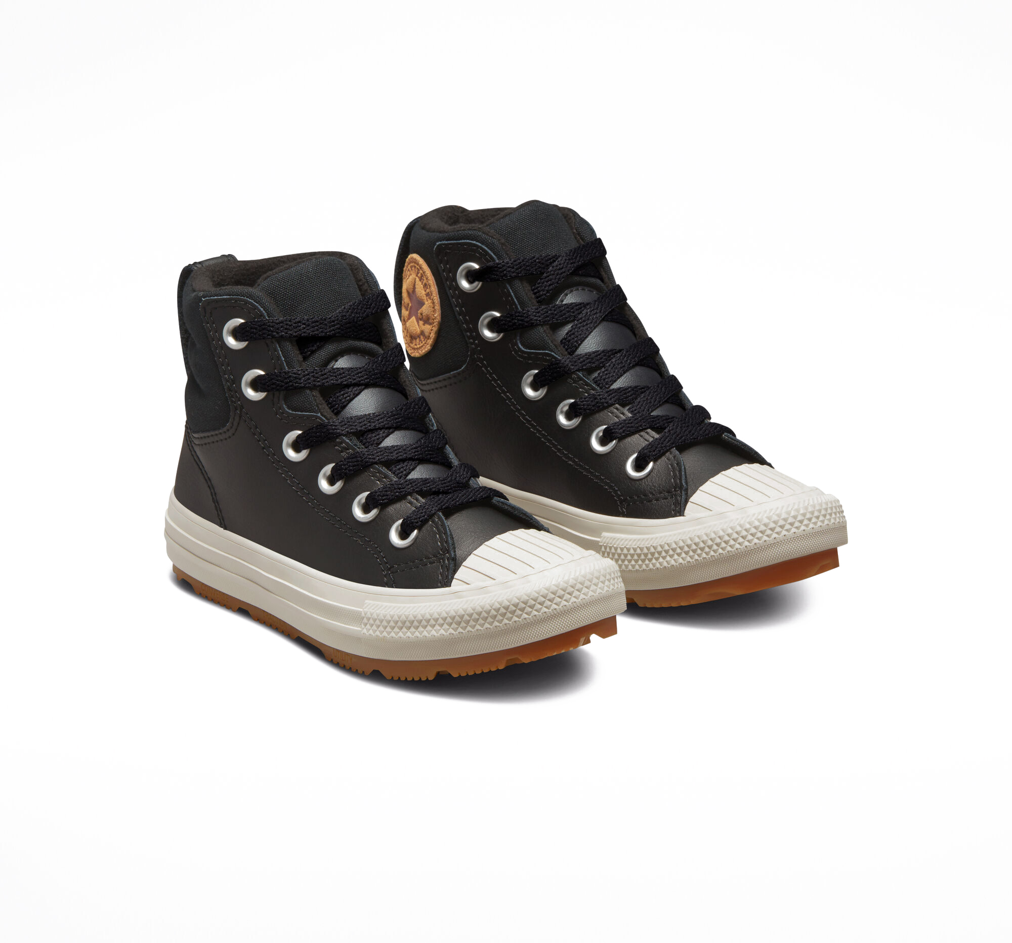 Converse Chuck Taylor All Star Berkshire Boot Kids - Black / Black / Pale Putty Leather