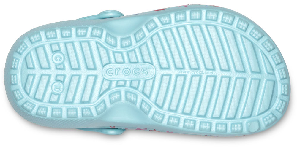 crocs Classic Printed Lined Clog Kids Ice Blau Croslite