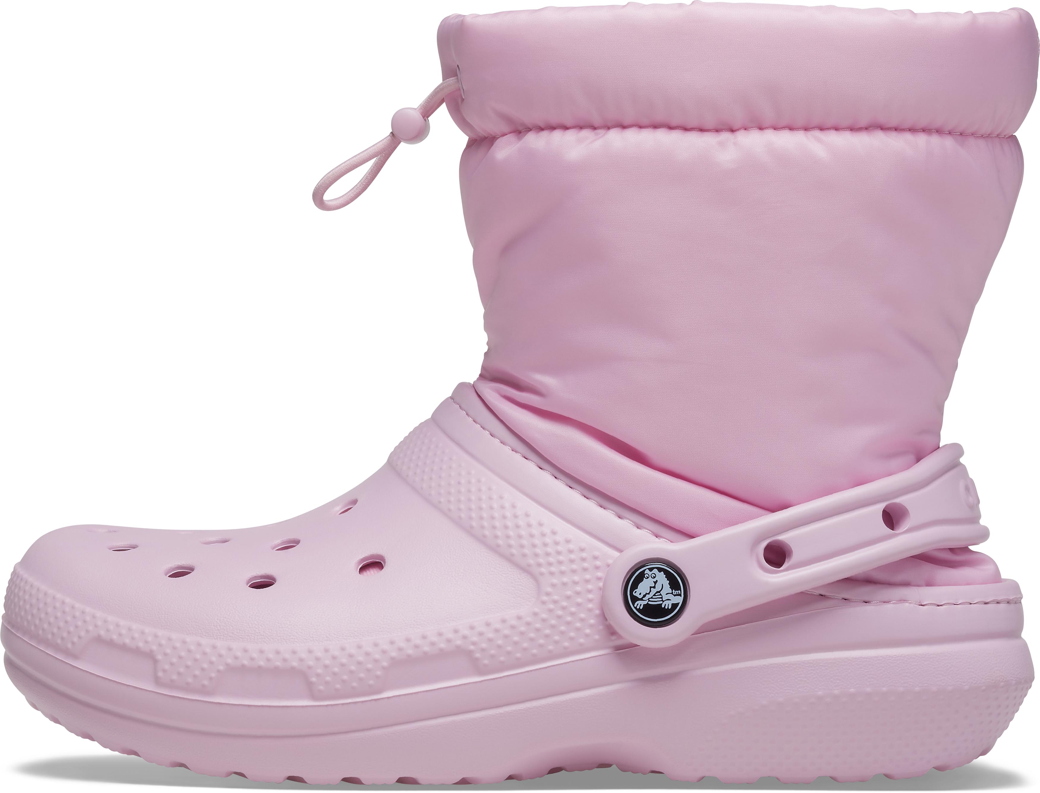crocs Classic Lined Neo Puff Boot Women Ballerina Pink Croslite
